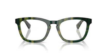Burberry BE2417 Eyeglasses Frame in 4125 Check Green, front view