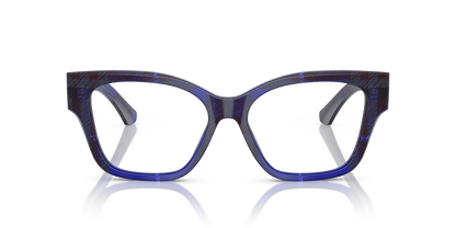 Burberry BE2420 Eyeglasses Frame in 4114 Check Blue, front view