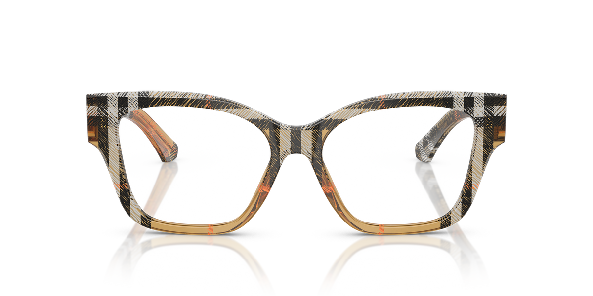 Burberry BE2420 Eyeglasses Frame in 4146 Check Sand, front view