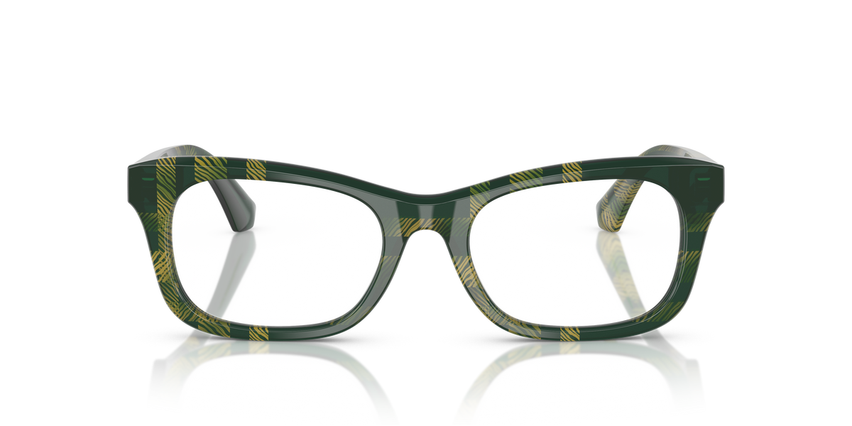 Burberry BE2422 Eyeglasses Frame in 4125 Check Green, front view
