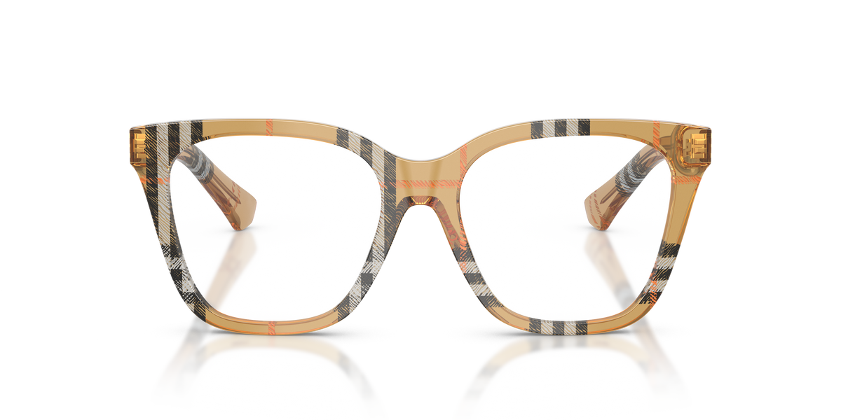 Burberry BE2438 Eyeglasses Frame in 4163 Check Sand, front view