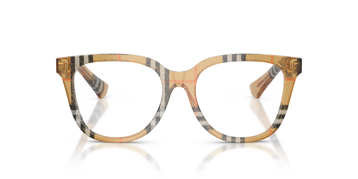 Burberry BE2439 Eyeglasses Frame in 4163 Check Sand, front view