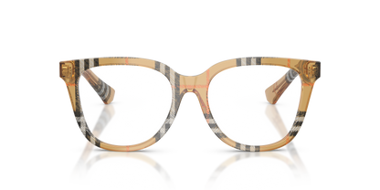 Burberry BE2439 Eyeglasses Frame in 4163 Check Sand, front view