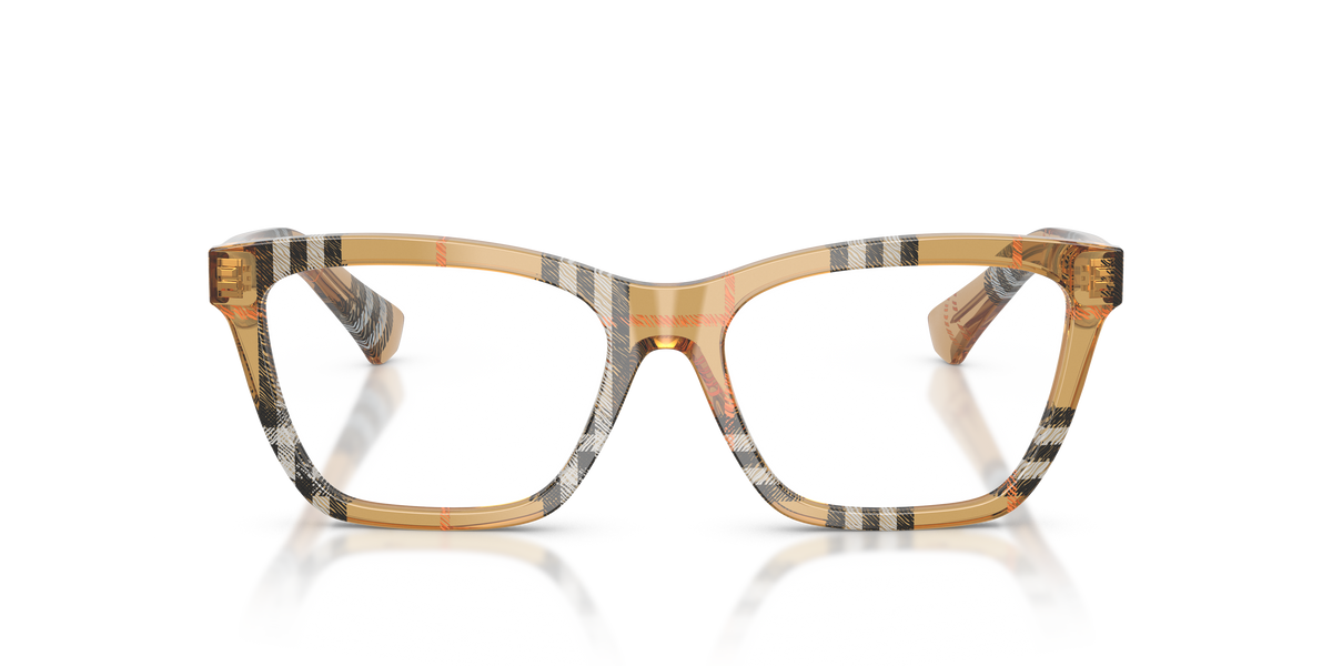Burberry BE2440 Eyeglasses Frame in 4163 Check Sand, front view