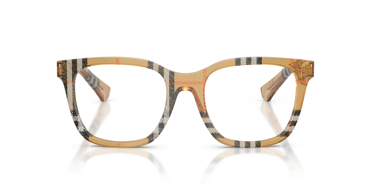 Burberry BE2455 Eyeglasses Frame in 4163 Check Sand, front view