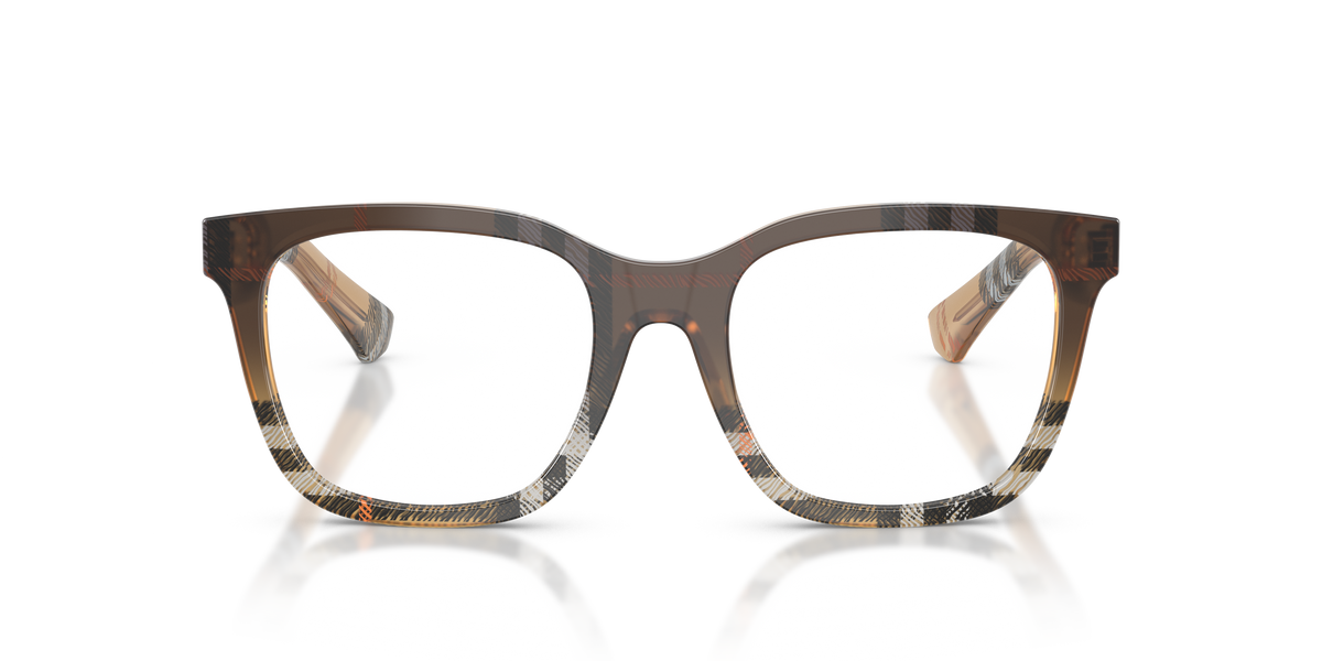 Burberry BE2455 Eyeglasses Frame in 4202 Check Gradient Sand, front view