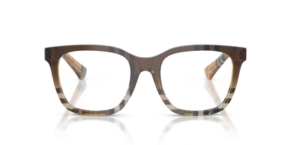 Burberry BE2455 Eyeglasses Frame in 4202 Check Gradient Sand, front view