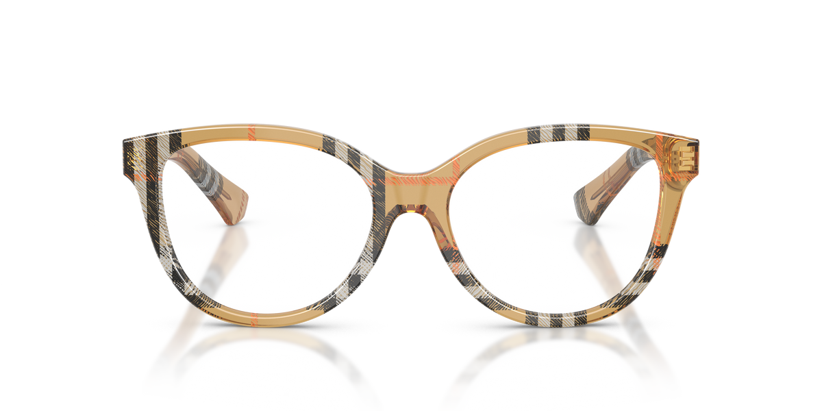 Burberry BE2456 Eyeglasses Frame in 4163 Check Sand, front view