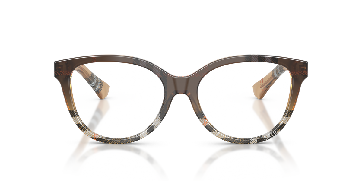 Burberry BE2456 Eyeglasses Frame in 4202 Check Gradient Sand, front view