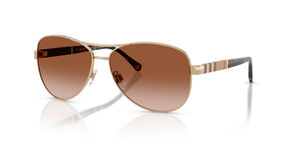 Burberry BE3080 Sunglasses in 114513 Light Gold / Brown Gradient lens