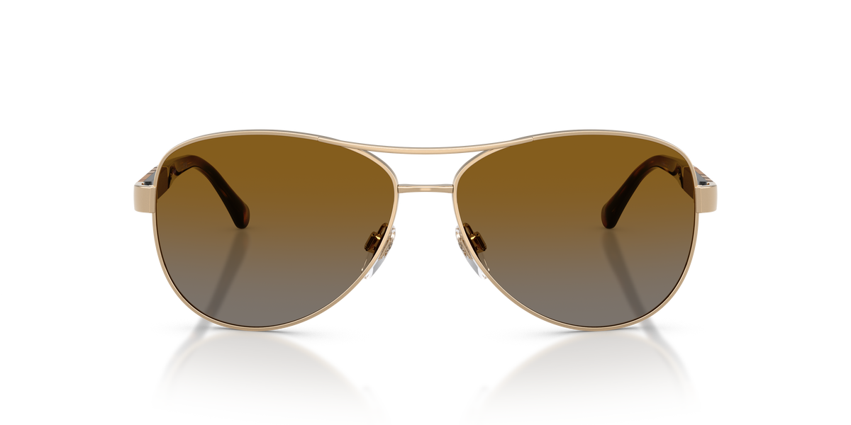 Burberry BE3080 Sunglasses in 1145T5 Light Gold / Polar Brown Gradient lens, front view