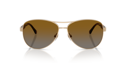Burberry BE3080 Sunglasses in 1145T5 Light Gold / Polar Brown Gradient lens, front view