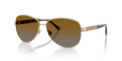 Burberry BE3080 Sunglasses in 1145T5 Light Gold / Polar Brown Gradient lens