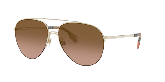 Burberry BE3113 Ferry Sunglasses in 110913 Light Gold / Brown Gradient lens