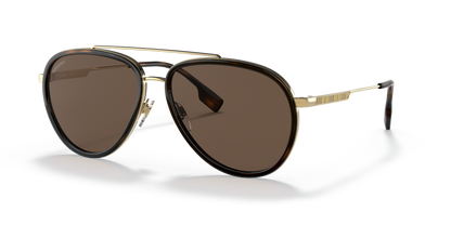 Burberry BE3125 Oliver Sunglasses in 101773 Gold / Dark Brown lens
