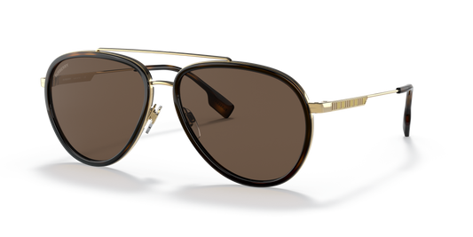 Burberry BE3125 Oliver Sunglasses in 101773 Gold / Dark Brown lens