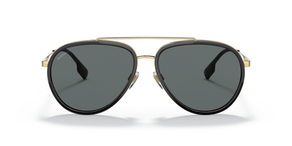 Burberry BE3125 Oliver Sunglasses in 101781 Gold / Polarized Dark Grey lens, front view