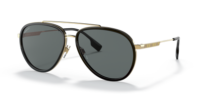 Burberry BE3125 Oliver Sunglasses in 101781 Gold / Polarized Dark Grey lens
