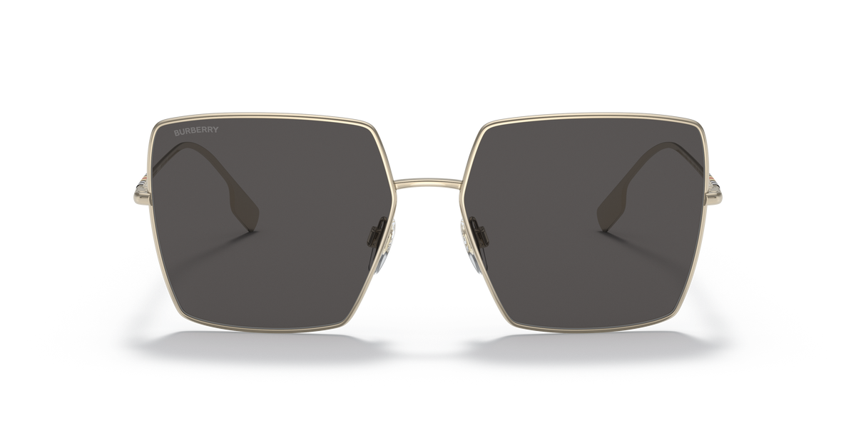 Burberry BE3133 Daphne Sunglasses in 110987 Light Gold / Dark Grey lens, front view