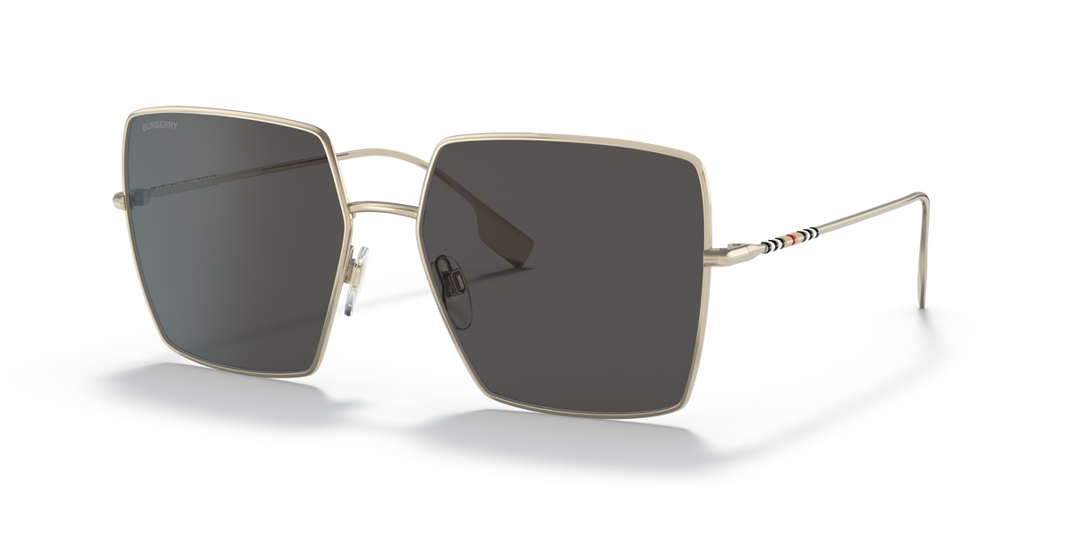 Burberry BE3133 Daphne Sunglasses in 110987 Light Gold / Dark Grey lens