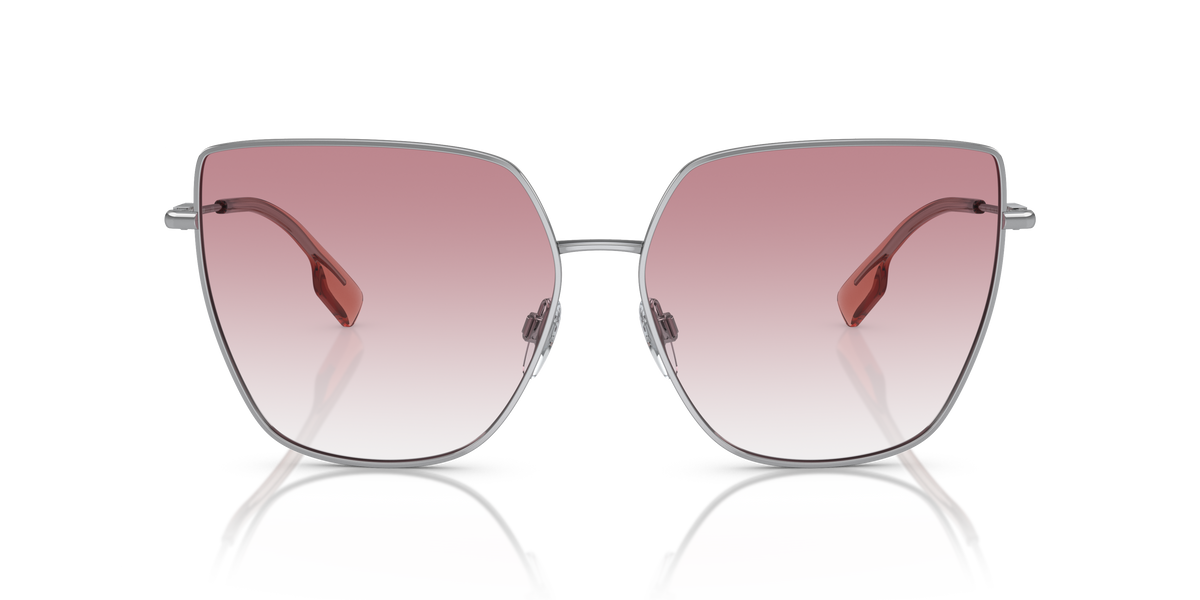 Burberry BE3143 Alexis Sunglasses in 10058D Silver / Clear Gradient Pink lens, front view