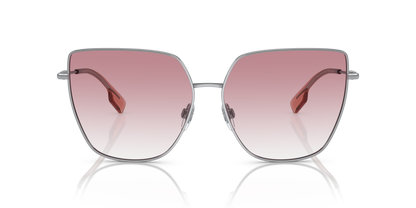 Burberry BE3143 Alexis Sunglasses in 10058D Silver / Clear Gradient Pink lens, front view