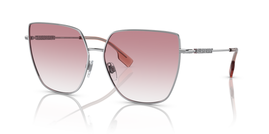 Burberry BE3143 Alexis Sunglasses in 10058D Silver / Clear Gradient Pink lens