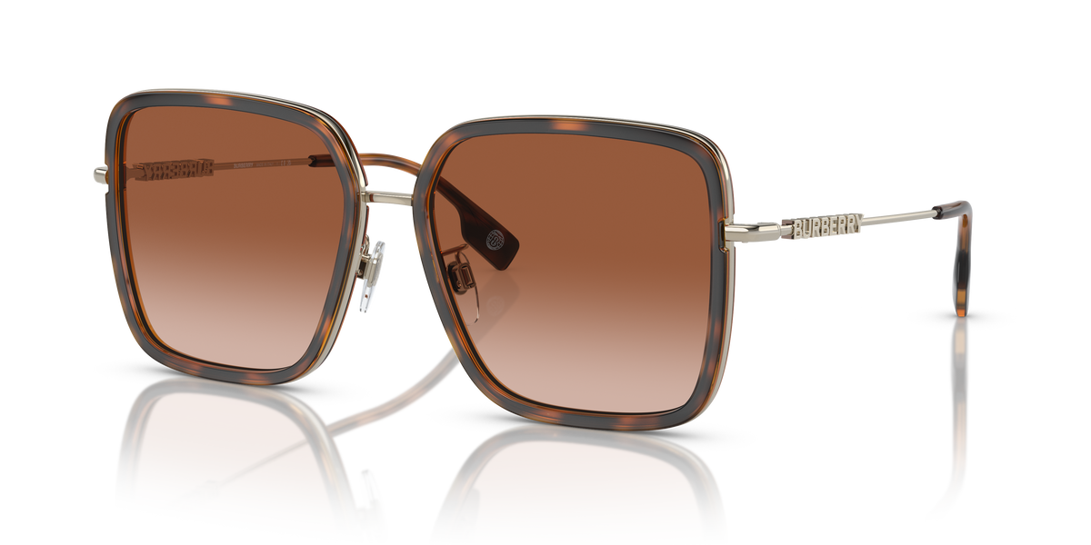 Burberry BE3145D Dionne Sunglasses in 110913 Dark Havana / Brown Gradient lens