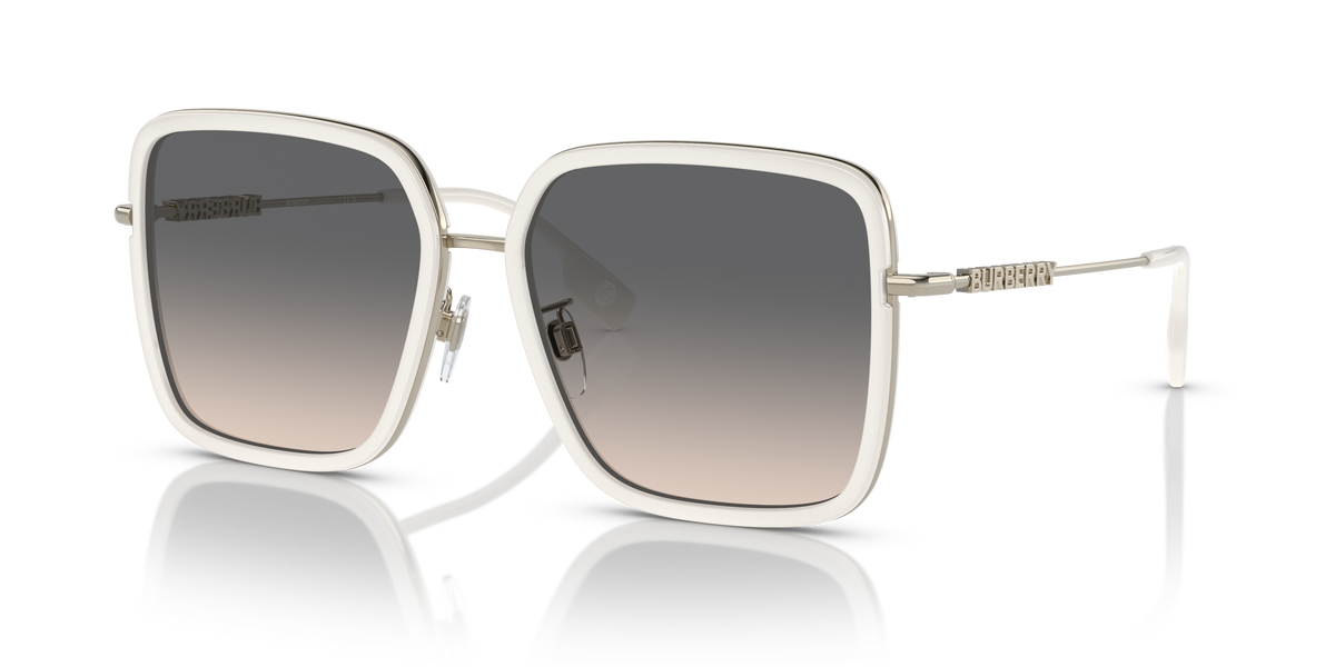 Burberry BE3145D Dionne Sunglasses in 1109G9 Ivory / Light Brown Gradient Grey lens