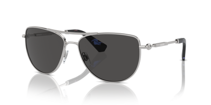 Burberry BE3149 Sunglasses in 100587 Silver / Dark Grey lens