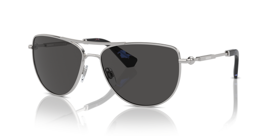 Burberry BE3149 Sunglasses in 100587 Silver / Dark Grey lens