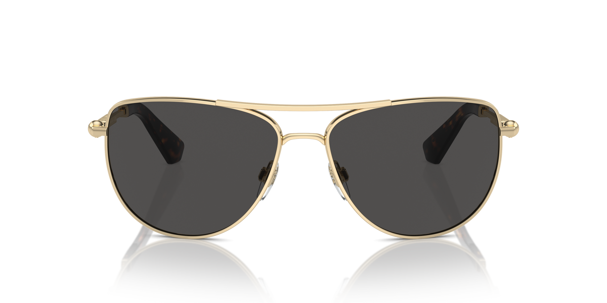 Burberry BE3149 Sunglasses in 110987 Light Gold / Dark Grey lens, front view