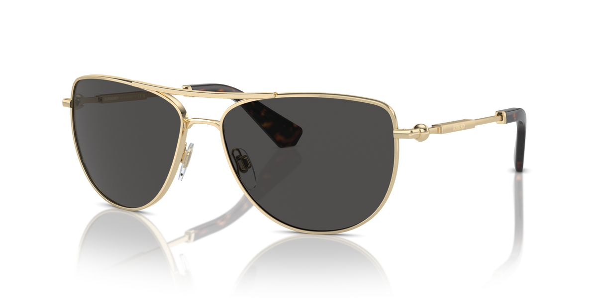 Burberry BE3149 Sunglasses in 110987 Light Gold / Dark Grey lens