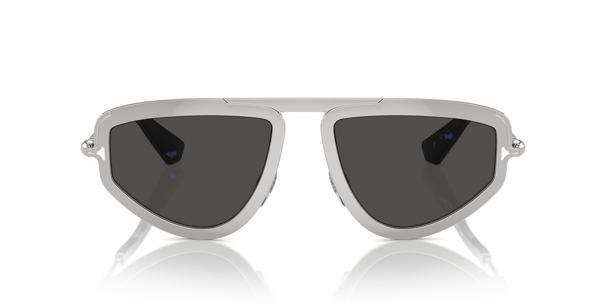 Burberry BE3150 Sunglasses in 100587 Silver / Dark Grey lens, front view