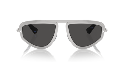Burberry BE3150 Sunglasses in 100587 Silver / Dark Grey lens, front view
