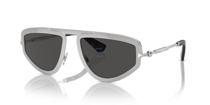Burberry BE3150 Sunglasses in 100587 Silver / Dark Grey lens