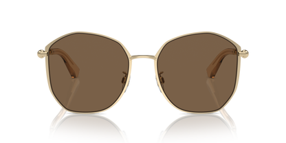 Burberry BE3153D Sunglasses in 110973 Light Gold / Dark Brown lens, front view