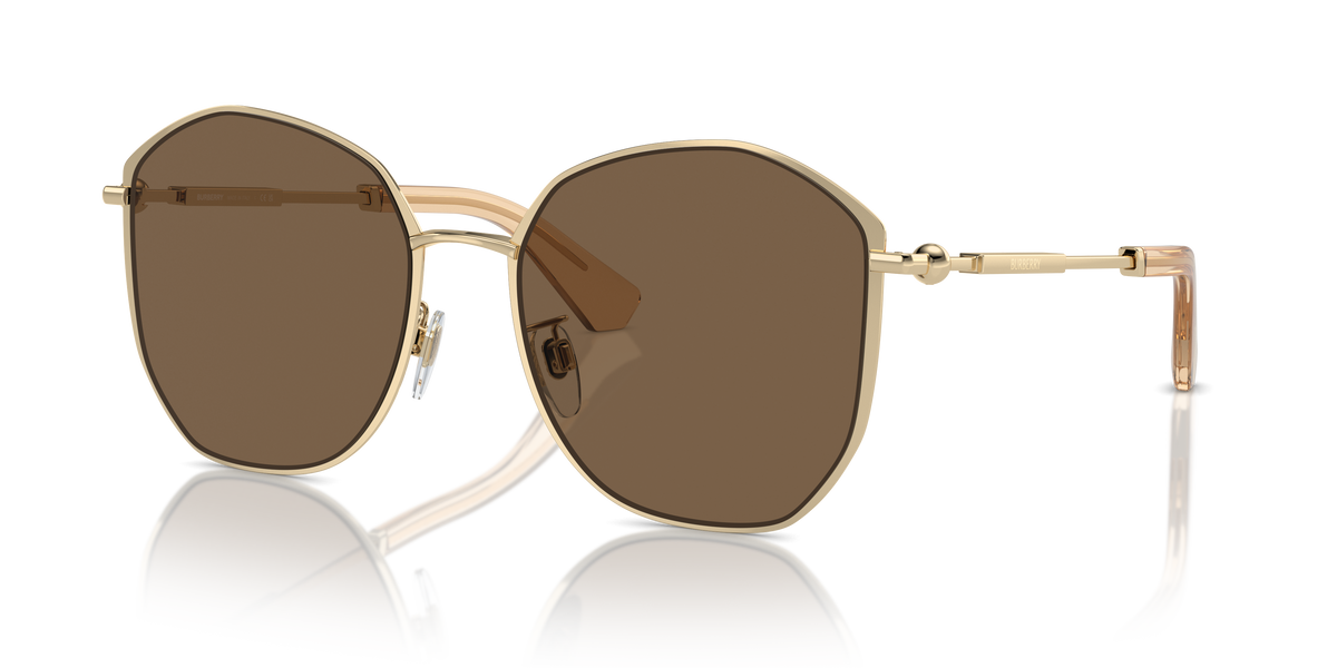 Burberry BE3153D Sunglasses in 110973 Light Gold / Dark Brown lens
