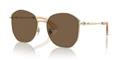Burberry BE3153D Sunglasses in 110973 Light Gold / Dark Brown lens