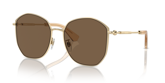 Burberry BE3153D Sunglasses in 110973 Light Gold / Dark Brown lens