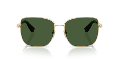 Burberry BE3158 Sunglasses in 110971 Light Gold / Dark Green lens, front view