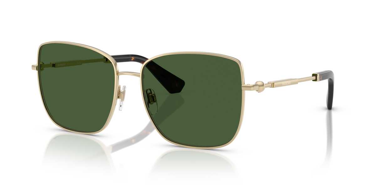 Burberry BE3158 Sunglasses in 110971 Light Gold / Dark Green lens