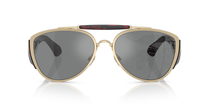 Burberry BE3161 Sunglasses in 1109AI Light Gold / Dark Grey Tampo Silver lens, front view