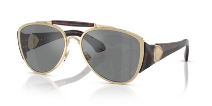 Burberry BE3161 Sunglasses in 1109AI Light Gold / Dark Grey Tampo Silver lens