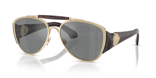 Burberry BE3161 Sunglasses in 1109AI Light Gold / Dark Grey Tampo Silver lens