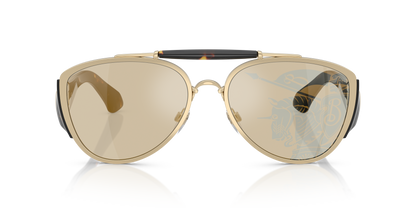 Burberry BE3161 Sunglasses in 1109P4 Light Gold / Dark Brown Tampo Gold lens, front view