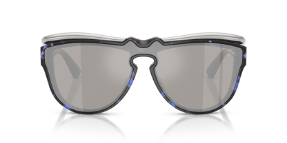 Burberry BE3162U Sunglasses in 10056G Blue Havana / Light Grey Mirror Silver lens, front view