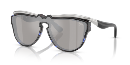 Burberry BE3162U Sunglasses in 10056G Blue Havana / Light Grey Mirror Silver lens