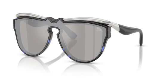 Burberry BE3162U Sunglasses in 10056G Blue Havana / Light Grey Mirror Silver lens