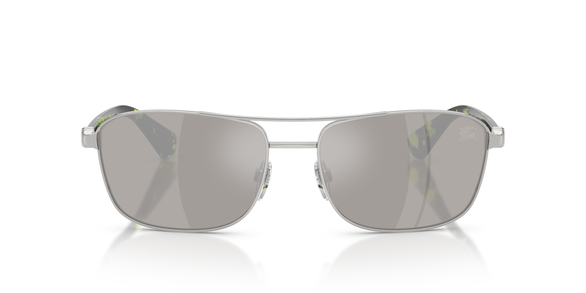 Burberry BE3163 Sunglasses in 10056G Silver / Light Grey Mirror Silver lens, front view